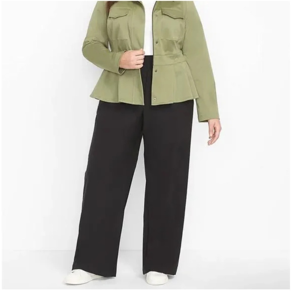 Lane Bryant On the Go Wide Leg Mid Rise Pants 14 NWT